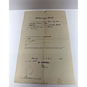 1922 German Führungs-Attest Document Conduct Certificate Antique Paper Ephemera